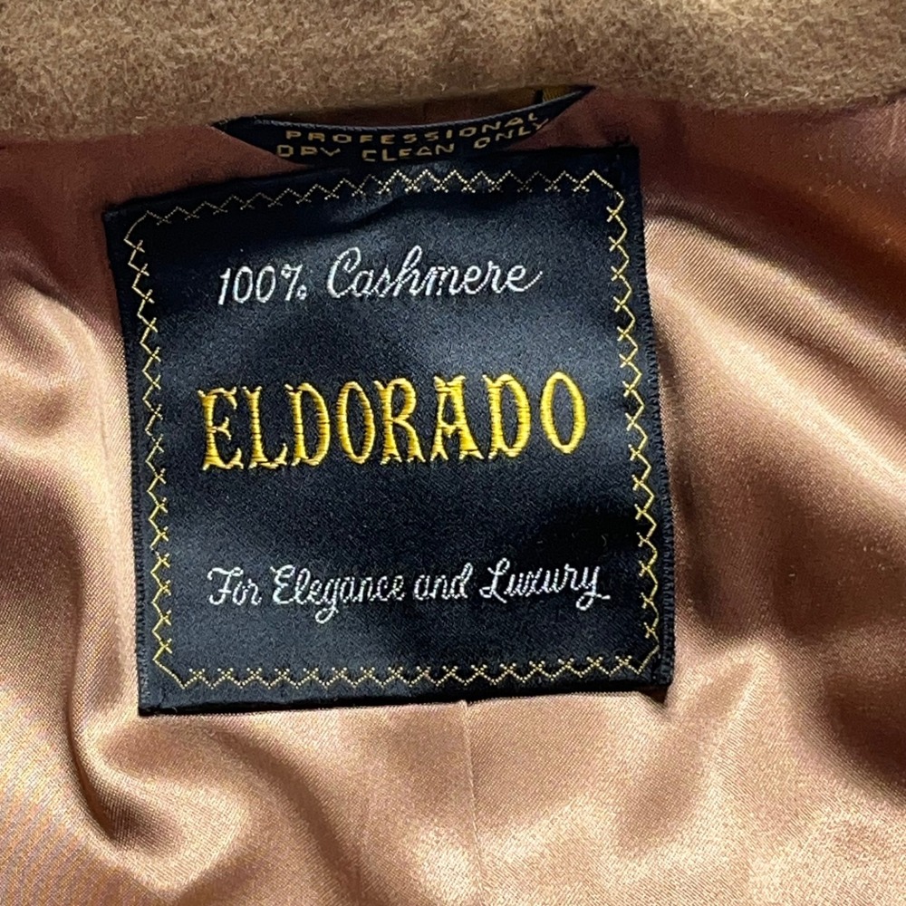 Vintage 100% Cashmere ELDORADO‎ Overcoat Camel Tan Luxury Elegance Mens - Picture 7 of 14